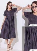 Rayon MAXI FROCK Model Nighties | Regular Sleeve's | Round Neck & Side Pocket | Pleated Frock MAXI Style | Trendy Collection's for Stylish Women's & Teenage Girl's (FRK-H)