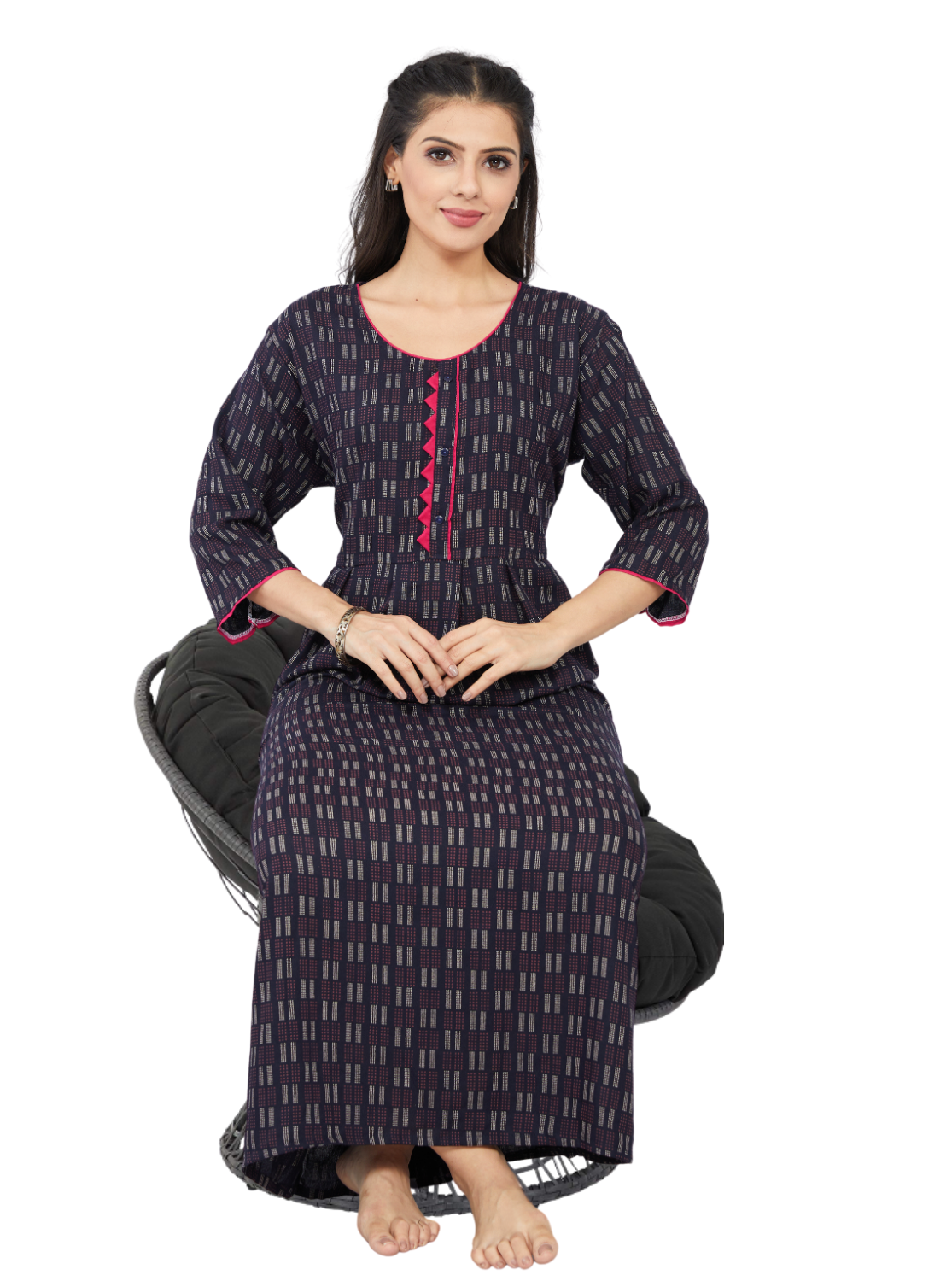 New MANGAI Premium Alpine KURTI Style | Beautiful Stylish KURTI Model | Side Pocket | 3/4 Sleeve | Perfect Nightwear Collection's for Trendy Women's