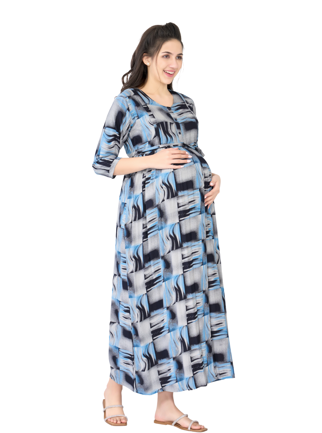 ONLY MINE Premium MAXI Mom's Wear - Soft & Smooth Rayon | Maternity | Feeding | Maxi Model | Casual Wear for Pregnancy Women's