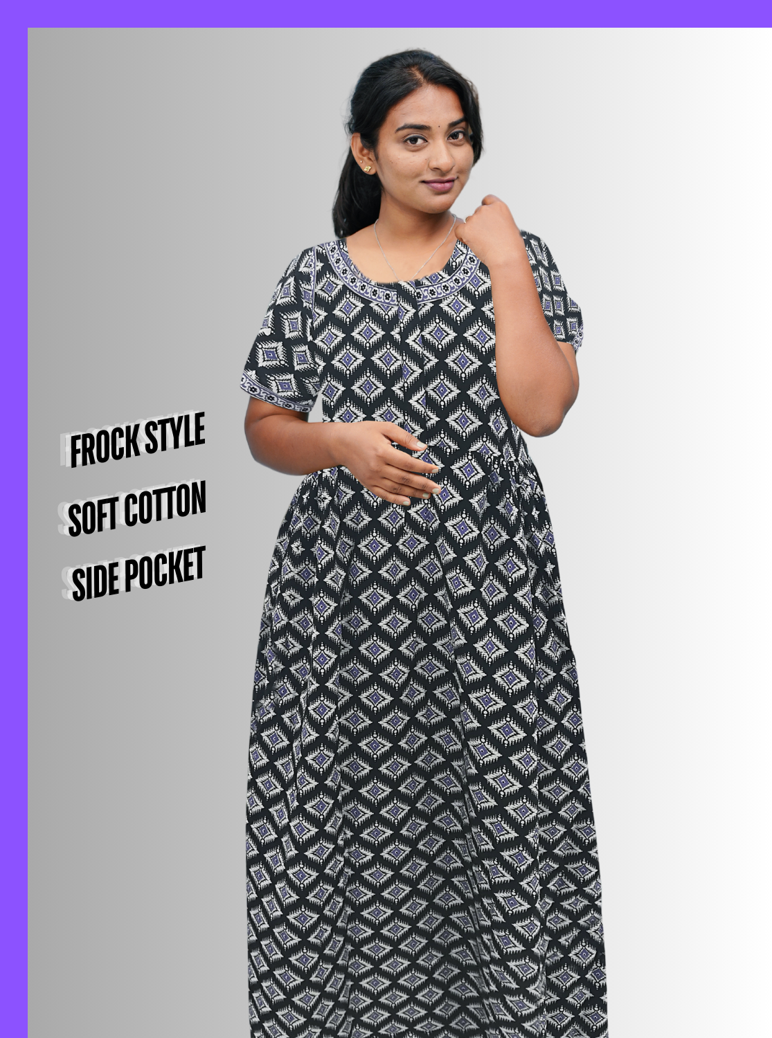 Cotton FROCK Model Casual Wear Nighties | Stylish Pleated Frock Style | Multipurpose Nighties | Pregnancy Wear | Pleated Model | Stylish Nighties for Stylish Women (MW)