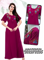 Stylish Embroidery Nightgown | Superior Quality Bizzy - Lizzy Nighty | Plain Pattern with Beautiful Embroidery Work's | Updated Collection's (CPL)