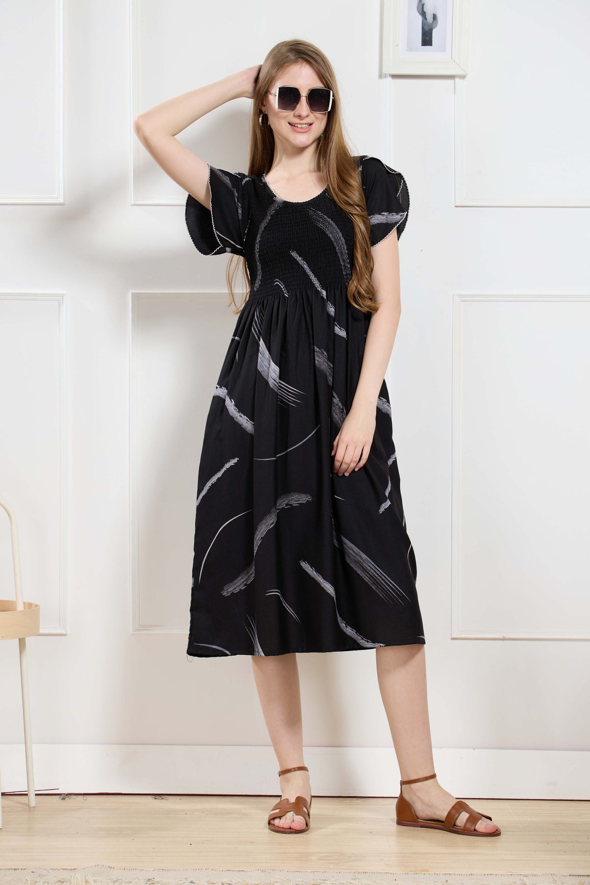 New Stylish Alpine Smocking Maxi Frock Model Nightgown for trendy Women's & Teenage Girl's (ASM)