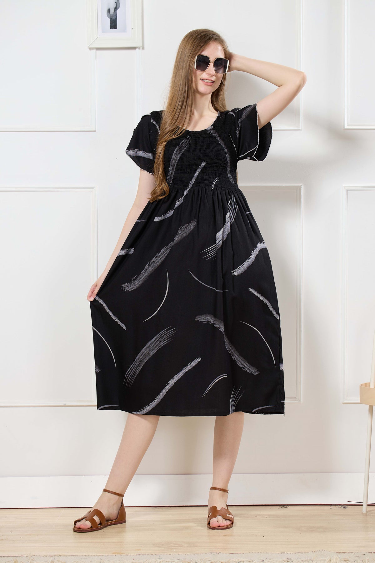 New Stylish Alpine Smocking Maxi Frock Model Nightgown for trendy Women's & Teenage Girl's (ASM)