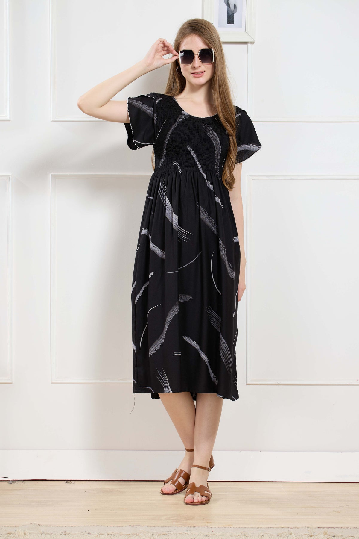 New Stylish Alpine Smocking Maxi Frock Model Nightgown for trendy Women's & Teenage Girl's (ASM)