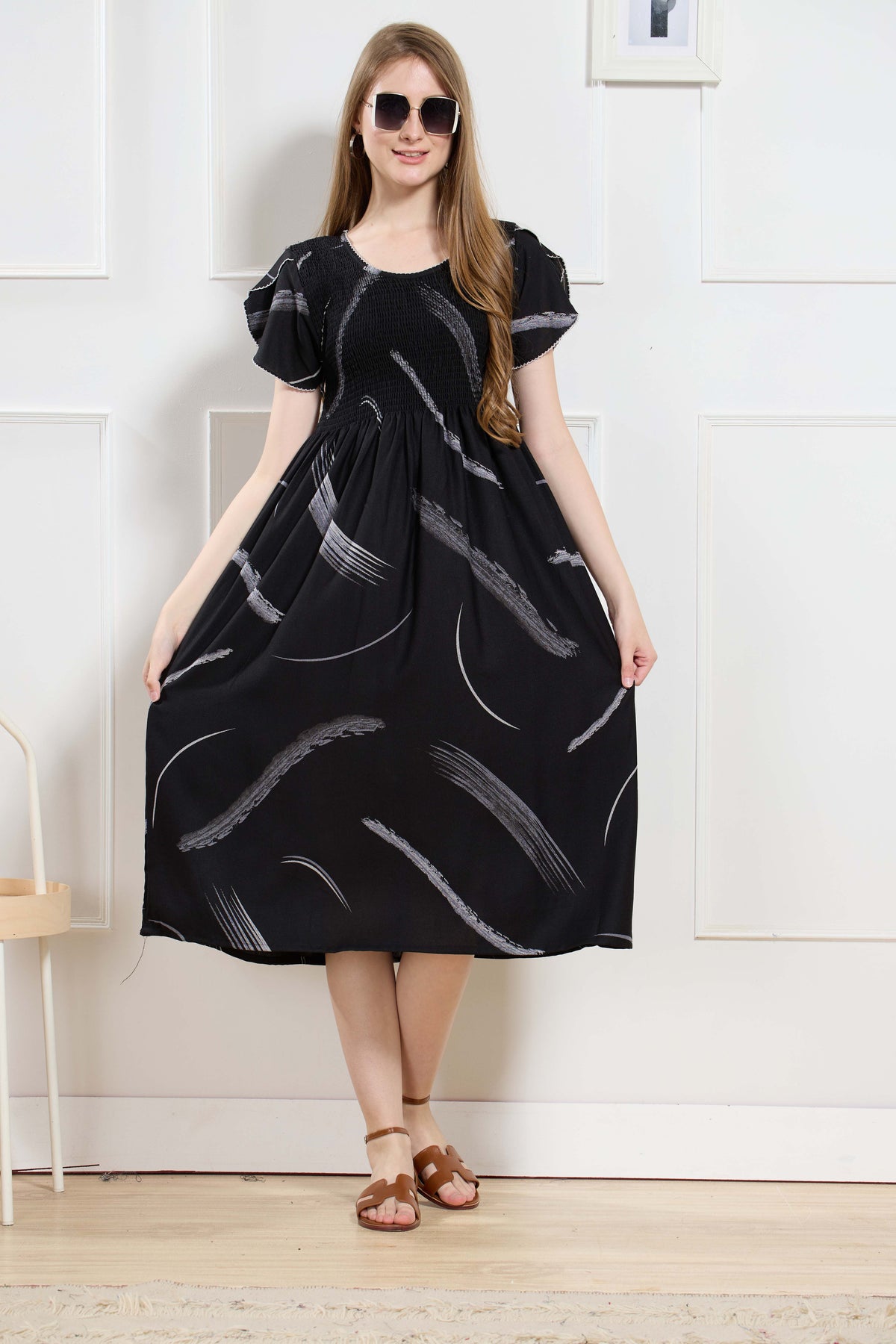 New Stylish Alpine Smocking Maxi Frock Model Nightgown for trendy Women's & Teenage Girl's (ASM)