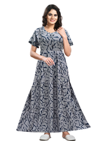 Fresh Arrivals MANGAI Alpine FULL FROCK Model Nighties | Beautiful Stylish Frock Style | Stylish Fancy Sleeves | Side Pocket | Perfect Nightwear Trendy Women's (FRK)