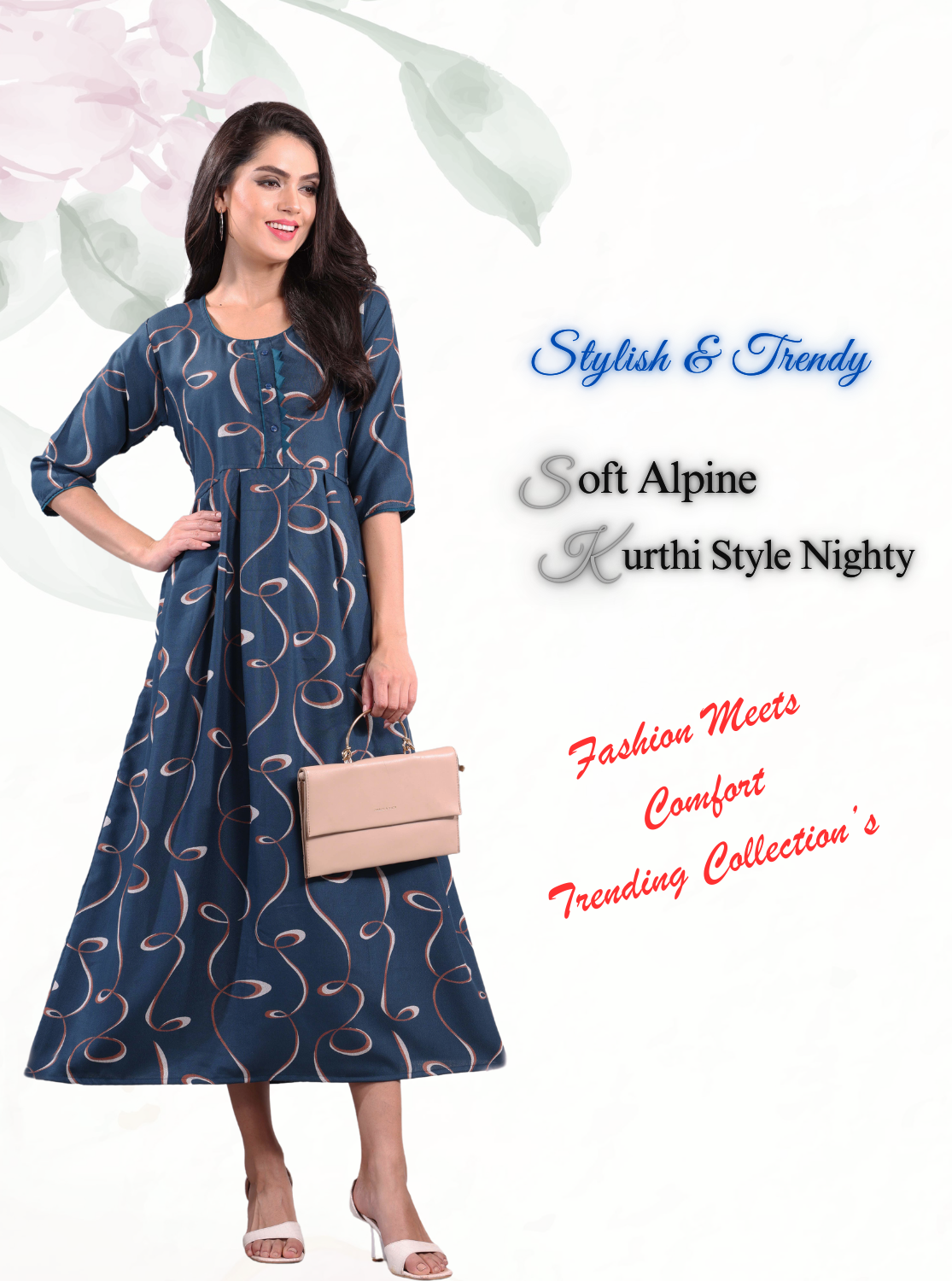 Fresh Arrivals Alpine KURTI Style | Beautiful Stylish KURTI Model | Fresh Collection's for Stylish Women's (MKA(3/4)