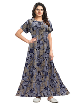 Fresh Arrivals MANGAI Alpine FULL FROCK Model Nighties | Beautiful Stylish Frock Style | Stylish Fancy Sleeves | Side Pocket | Perfect Nightwear Trendy Women's (FRK)