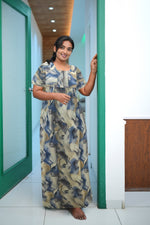 MANGAI Premium Cotton Printed Pleated Model Half Sleeve 3XL Size Nighties - Fancy Neck | With Side Pocket |Shrinkage Free Nighties | Trendy Collection's for Stylish Women's (3XL-SBS)
