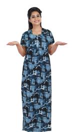 MANGAI New Regular Fit Cotton PrintedNighties - All Over Printed Stylish Nightwear for Stylish Women | Side Cut Pocket | Beautiful Nighties for Stylish Women's (NL)