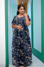 MANGAI Premium Cotton Printed Pleated Model Half Sleeve 5XL Size Nighties - Fancy Neck | With Side Pocket |Shrinkage Free Nighties | Trendy Collection's for Stylish Women's (5PZ)