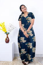 MANGAI Premium Cotton 60Inch Nighties - Fancy Neck | With Side Pocket | Shrinkage Free Nighties | Stylish Collection's for Trendy Women's - (60IN-FFN)