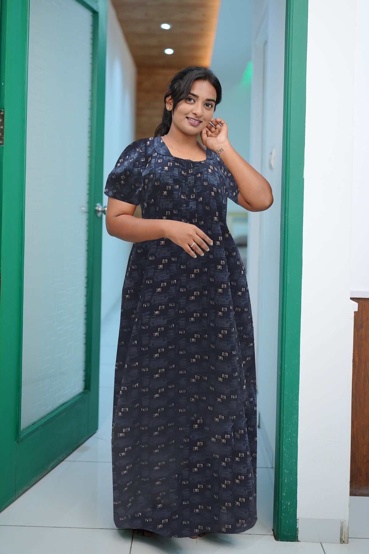 MANGAI Daily Wear Casual Comfort Fit Cotton Printed Nighties | Zipless Closed Model |Summer Arrival's for Trendy Women's (VNM)