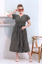 Regular Fit Cotton Printed Pleated Nighties