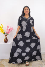 Mangai 3 Layer Frock Model Nighties Soft and Smooth Premium Quality Rayon Material , Fancy Frilled Sleeve, Side Pocket , Back tie Rope , Stylish Collection's for Trendy Women's (MRK)