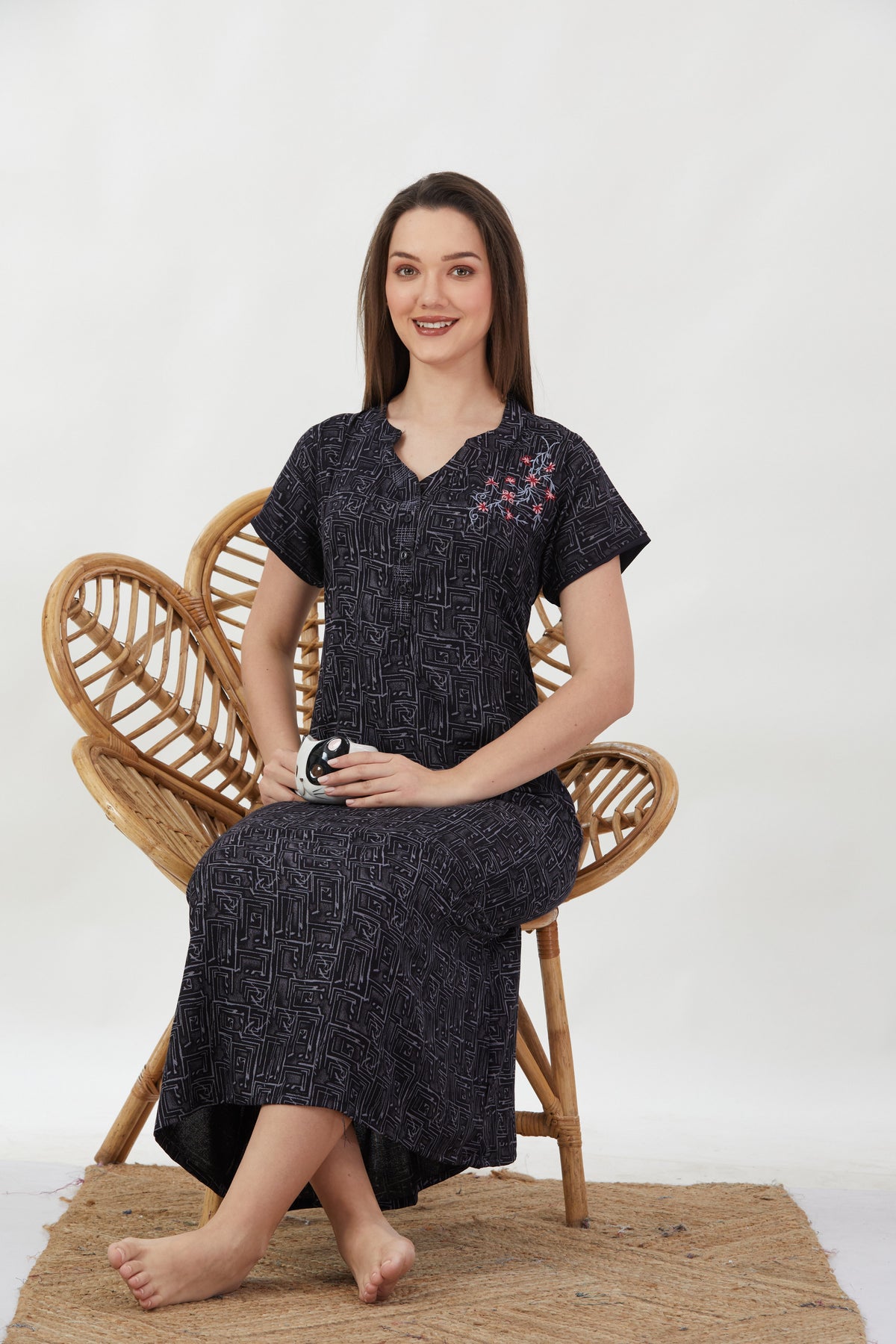 New Alpine Embroidery Nighties | Zip Less Model | Soft Alpine | Comfort Nighties for Stylish Women (CPL)