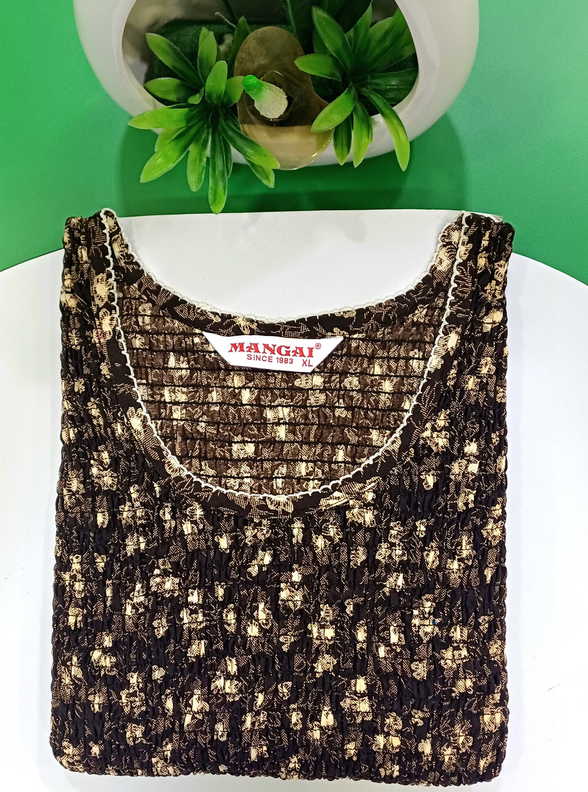 Crush Smocking Nighties for Stylish Women | Soft wrinkled texture Smocking Model | Rounded neck with Side Pocket | Daily wear Nighties for trendy women (PPL)