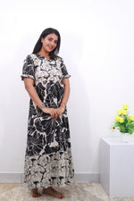 Mangai 3 Layer Reversible Design Frock Model Nighties Soft and Smooth Premium Quality Rayon Material , Fancy Frilled Sleeve, Side Pocket , Back tie Rope , Stylish Collection's for Trendy Women's (MRK)