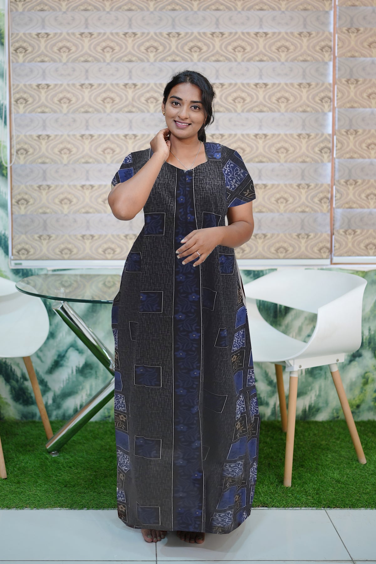 MANGAI Daily Wear Casual Comfort Fit Cotton Printed Nighties | Zipless Closed Model |Summer Arrival's for Trendy Women's (VNM)