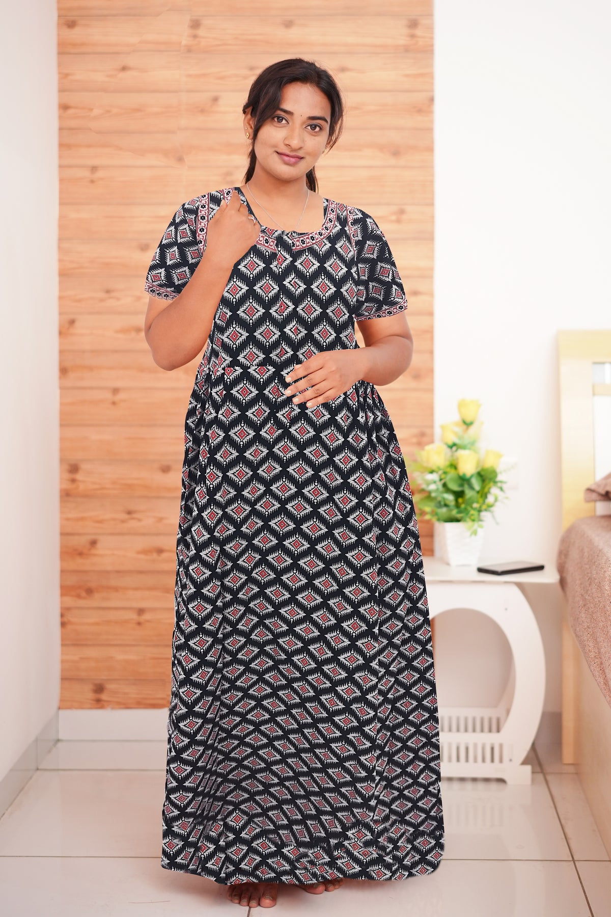 Cotton FROCK Model Casual Wear Nighties | Stylish Pleated Frock Style | Multipurpose Nighties | Pregnancy Wear | Pleated Model | Stylish Nighties for Stylish Women (MW)
