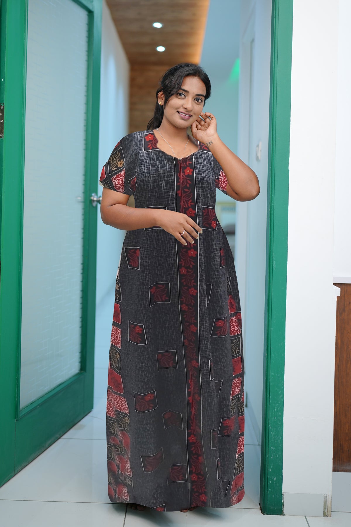 MANGAI Daily Wear Casual Comfort Fit Cotton Printed Nighties | Zipless Closed Model |Summer Arrival's for Trendy Women's (VNM)