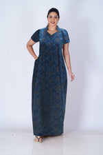 MANGAI Daily Wear Casual Comfort Fit Cotton Printed Collar Nighties | Zipless Closed Model |Summer Arrival's for Trendy Women's (VNM)