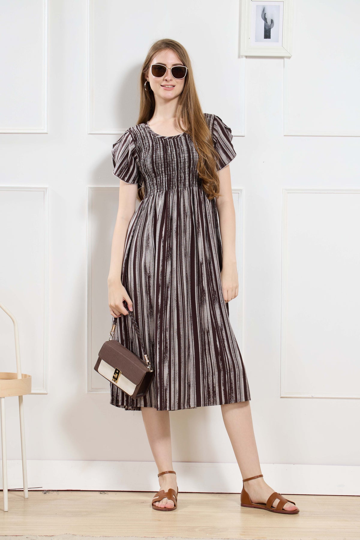 New Stylish Alpine Smocking Maxi Frock Model Nightgown for trendy Women's & Teenage Girl's (ASM)
