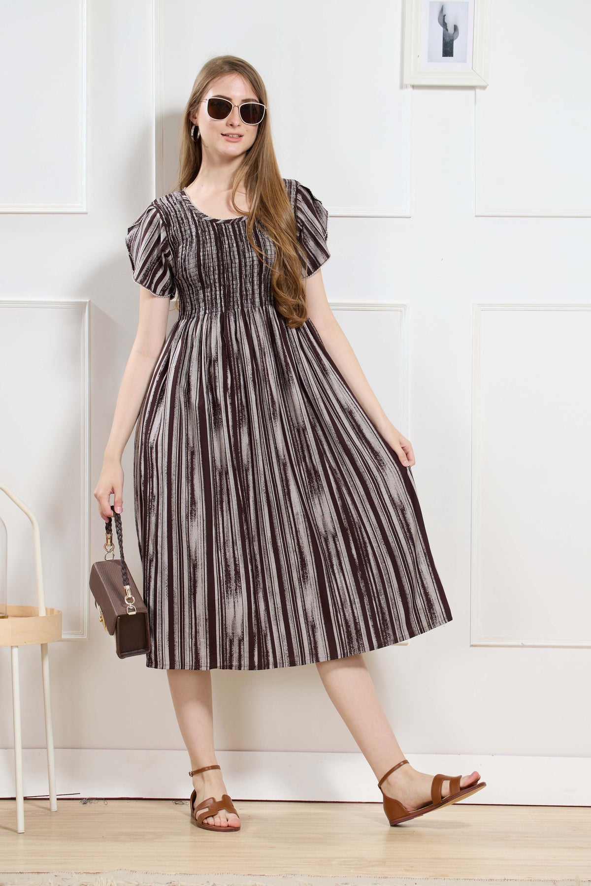 New Stylish Alpine Smocking Maxi Frock Model Nightgown for trendy Women's & Teenage Girl's (ASM)