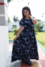 Stylish Arrivals Rayon Gathering Frock Model Night Gown's | Front Adjustable Gathering Style Rope Rope | Double Layer Sleeve | Trending Collection's for Stylish Women's (GFK)