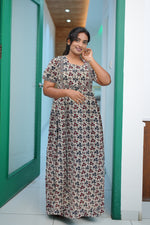 Cotton FROCK Model Casual Wear Nighties | Stylish Pleated Frock Style | Multipurpose Nighties | Pregnancy Wear | Pleated Model | Stylish Nighties for Stylish Women (MW)