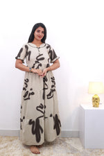 Mangai 3 Layer Reversible Design Frock Model Nighties Soft and Smooth Premium Quality Rayon Material , Fancy Frilled Sleeve, Side Pocket , Back tie Rope , Stylish Collection's for Trendy Women's (MRK)