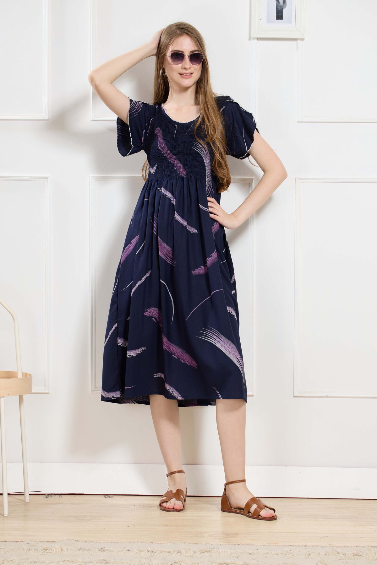 New Stylish Alpine Smocking Maxi Frock Model Nightgown for trendy Women's & Teenage Girl's (ASM)