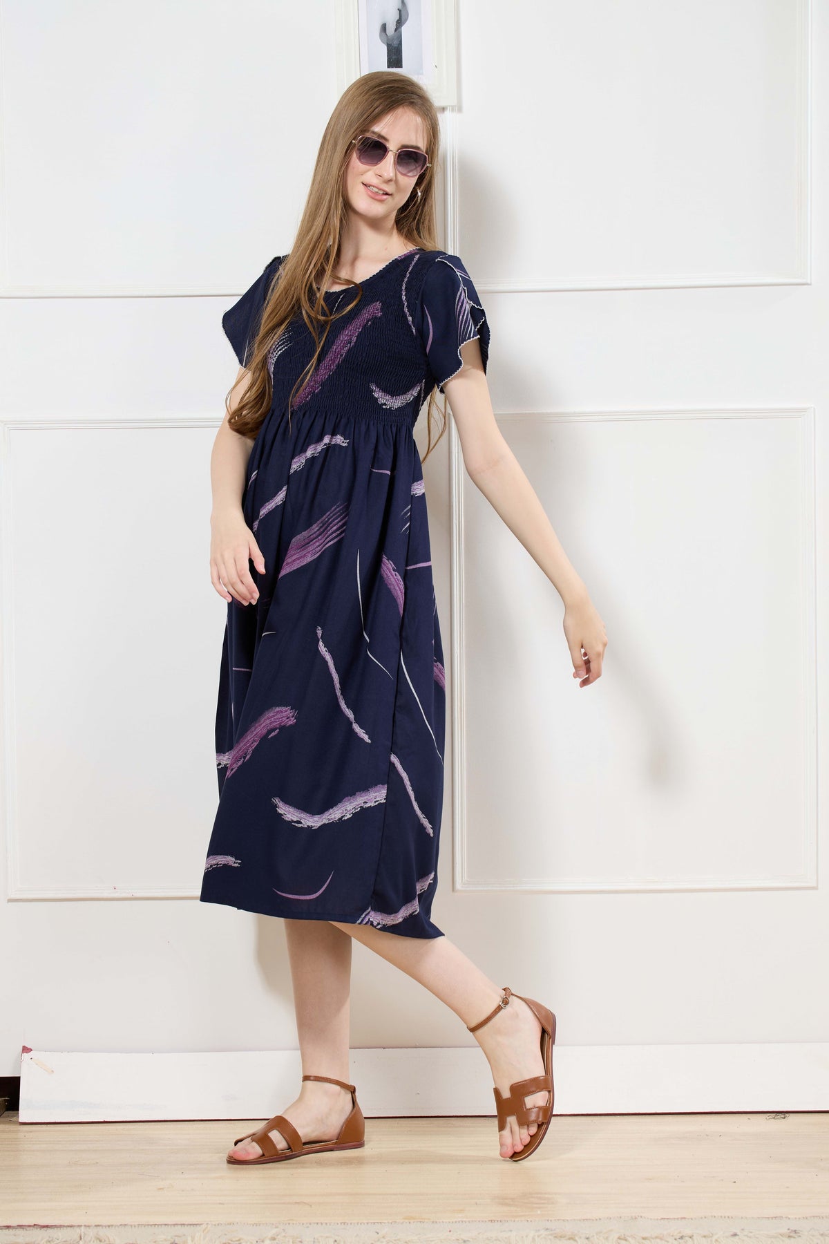 New Stylish Alpine Smocking Maxi Frock Model Nightgown for trendy Women's & Teenage Girl's (ASM)
