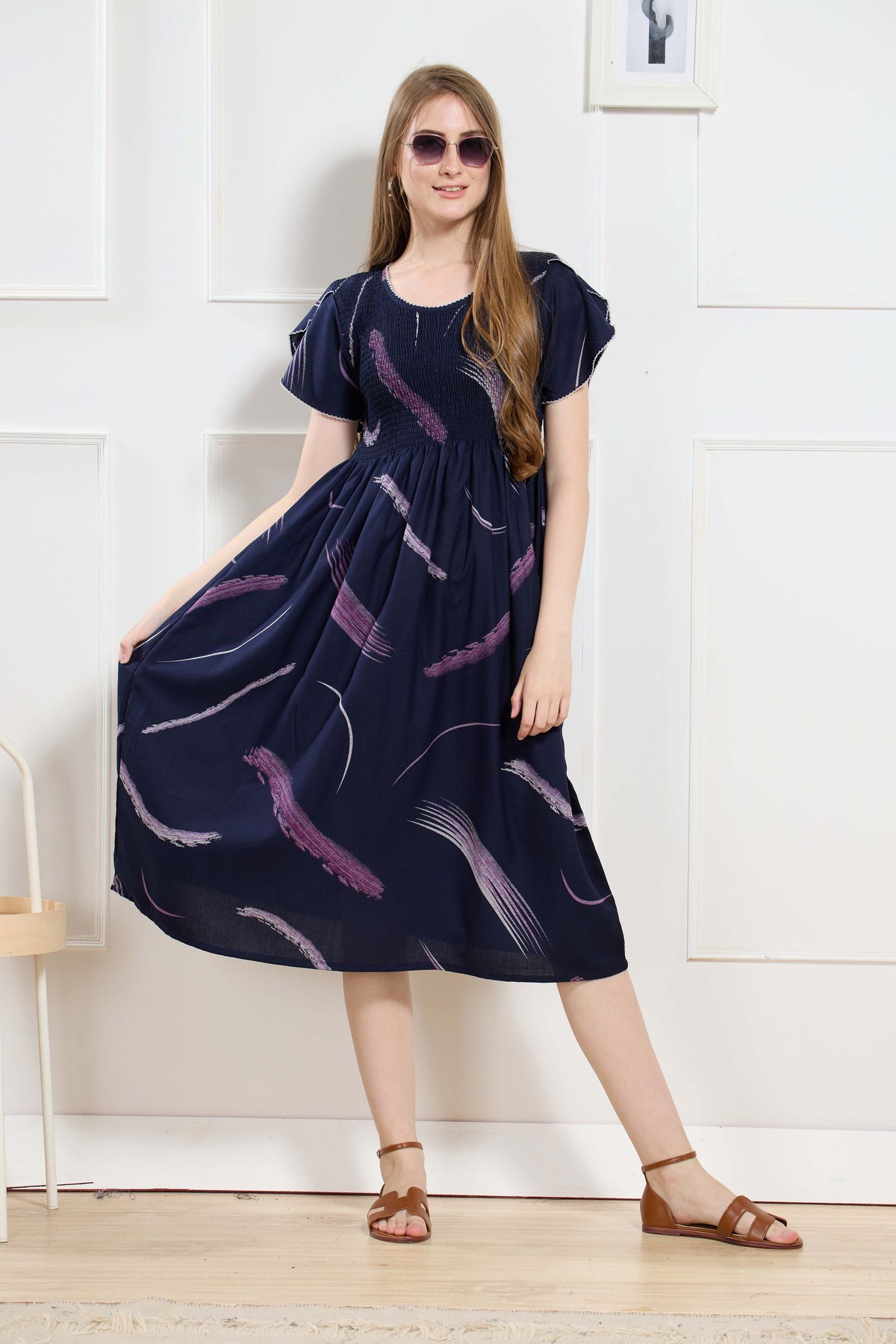 New Stylish Alpine Smocking Maxi Frock Model Nightgown for trendy Women's & Teenage Girl's (ASM)
