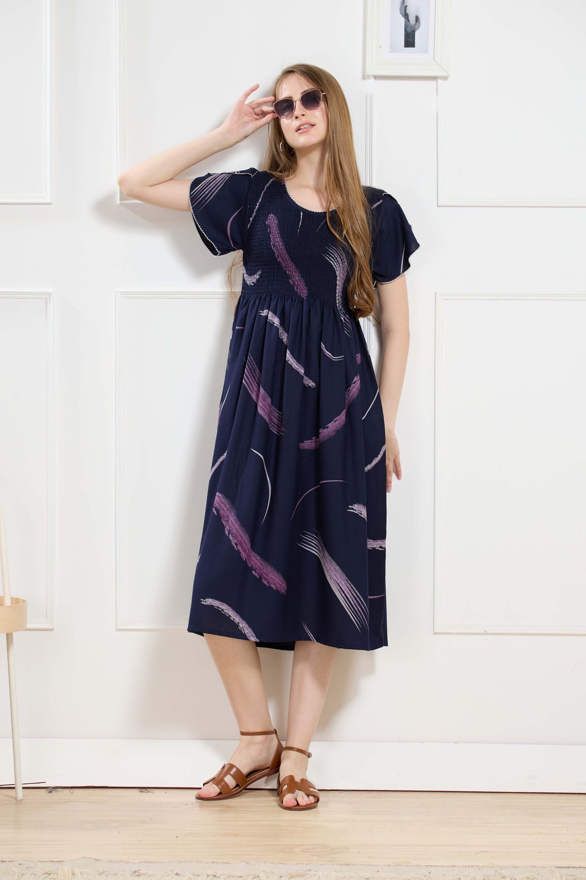 New Stylish Alpine Smocking Maxi Frock Model Nightgown for trendy Women's & Teenage Girl's (ASM)