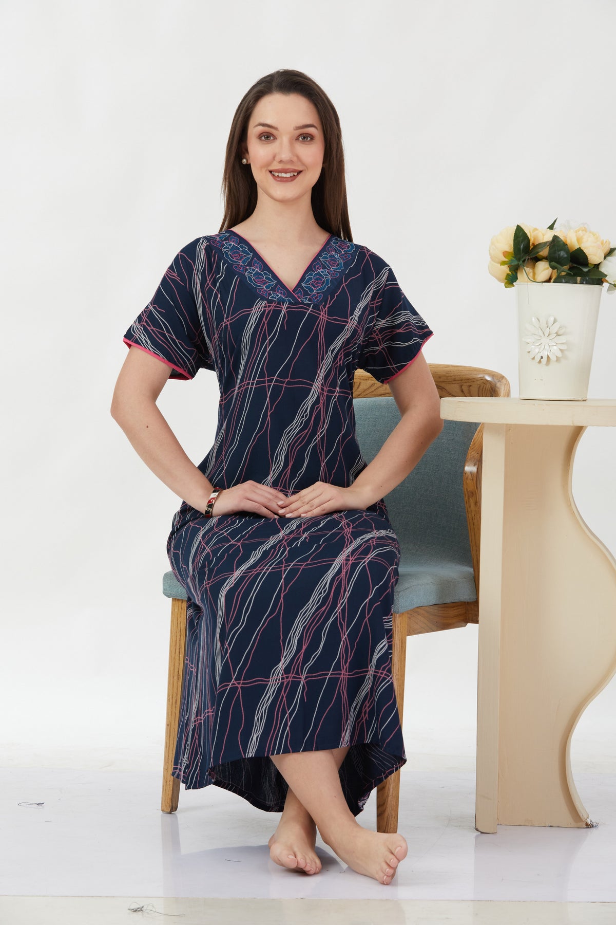 New Alpine Embroidery Nighties | Zip Less Model | Soft Alpine | Comfort Nighties for Stylish Women (CPL)