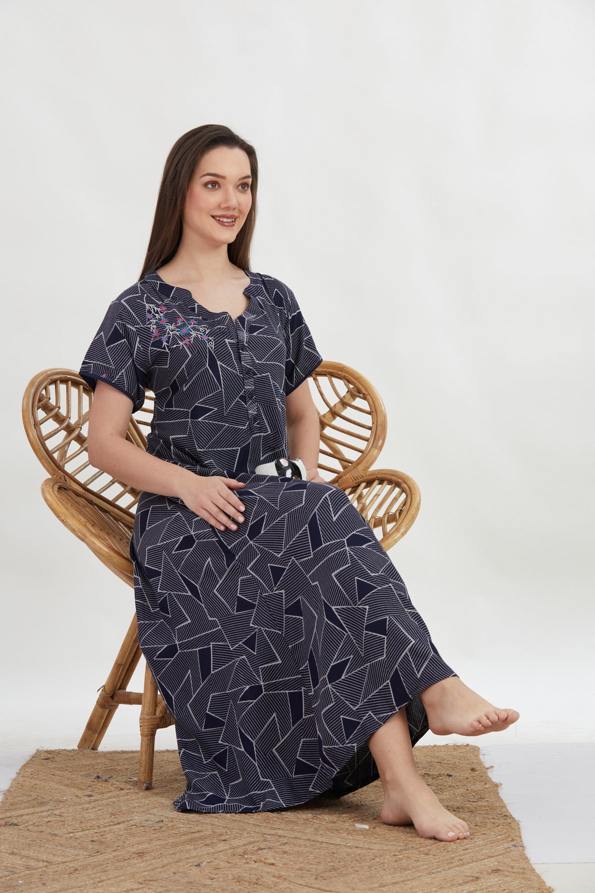 New Alpine Embroidery Nighties | Zip Less Model | Soft Alpine | Comfort Nighties for Stylish Women (CPL)