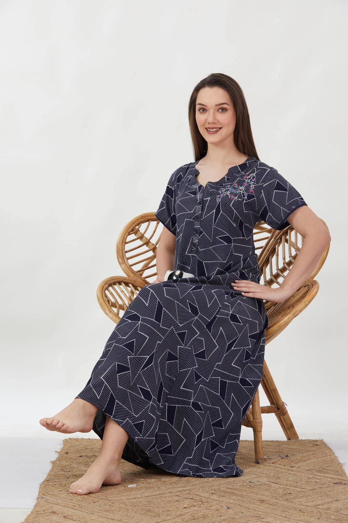 New Alpine Embroidery Nighties | Zip Less Model | Soft Alpine | Comfort Nighties for Stylish Women (CPL)