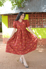 New Mangai Cotton Feeding MAXI Soft & Smooth Cotton | Invisible Vertical Feeding Zipper | Side Pockets | Back Adjustable Tie Rope |Casual & Maternity Wear (JFM)