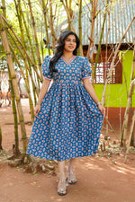 New Mangai Cotton Feeding MAXI Soft & Smooth Cotton | Invisible Vertical Feeding Zipper | Side Pockets | Back Adjustable Tie Rope |Casual & Maternity Wear (JFM)