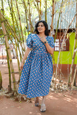 New Mangai Cotton Feeding MAXI Soft & Smooth Cotton | Invisible Vertical Feeding Zipper | Side Pockets | Back Adjustable Tie Rope |Casual & Maternity Wear (JFM)