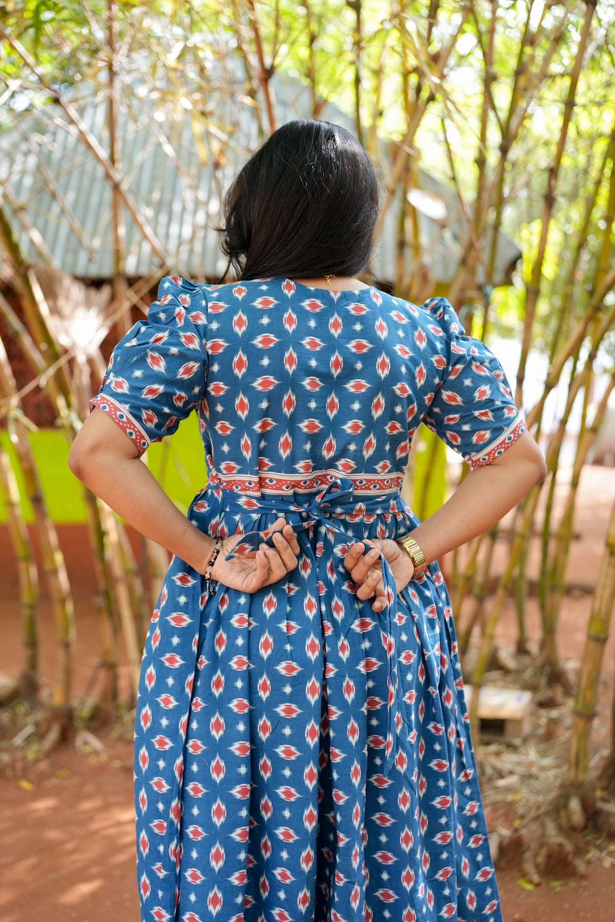 New Mangai Cotton Feeding MAXI Soft & Smooth Cotton | Invisible Vertical Feeding Zipper | Side Pockets | Back Adjustable Tie Rope |Casual & Maternity Wear (JFM)