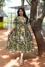 New Mangai Cotton Feeding MAXI Soft & Smooth Cotton | Invisible Vertical Feeding Zipper | Side Pockets | Back Adjustable Tie Rope |Casual & Maternity Wear (JFM)