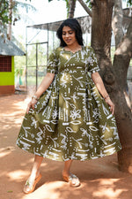 New Mangai Cotton Feeding MAXI Soft & Smooth Cotton | Invisible Vertical Feeding Zipper | Side Pockets | Back Adjustable Tie Rope |Casual & Maternity Wear (JFM)