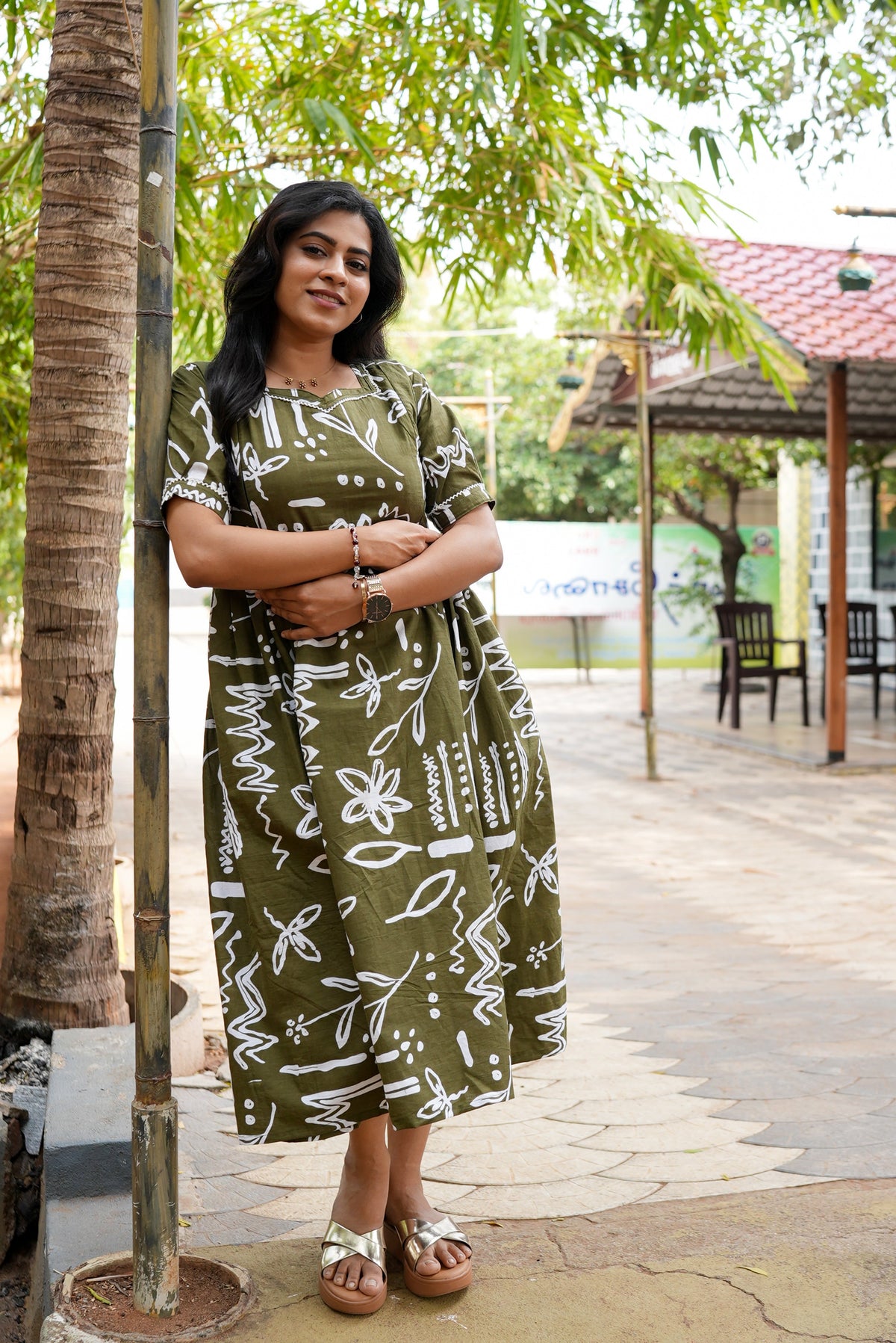 New Mangai Cotton Feeding MAXI Soft & Smooth Cotton | Invisible Vertical Feeding Zipper | Side Pockets | Back Adjustable Tie Rope |Casual & Maternity Wear (JFM)