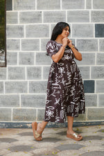 New Mangai Cotton Feeding MAXI Soft & Smooth Cotton | Invisible Vertical Feeding Zipper | Side Pockets | Back Adjustable Tie Rope |Casual & Maternity Wear (JFM)