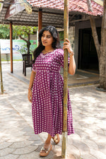 New Mangai Cotton Feeding MAXI Soft & Smooth Cotton | Invisible Vertical Feeding Zipper | Side Pockets | Back Adjustable Tie Rope |Casual & Maternity Wear (JFM)