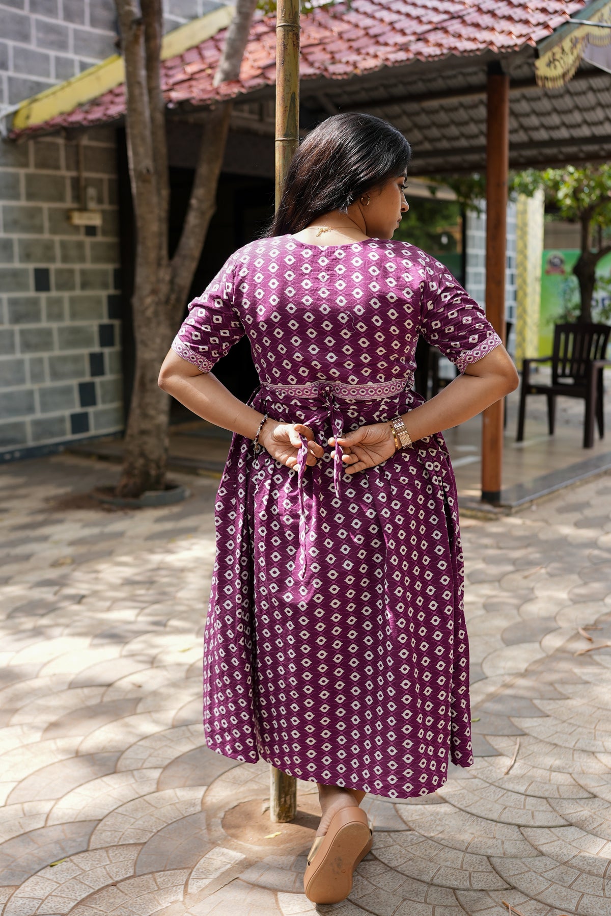 New Mangai Cotton Feeding MAXI Soft & Smooth Cotton | Invisible Vertical Feeding Zipper | Side Pockets | Back Adjustable Tie Rope |Casual & Maternity Wear (JFM)