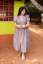 New Mangai Cotton Feeding MAXI Soft & Smooth Cotton | Invisible Vertical Feeding Zipper | Side Pockets | Back Adjustable Tie Rope |Casual & Maternity Wear (JFM)