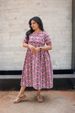 New Mangai Cotton Feeding MAXI Soft & Smooth Cotton | Invisible Vertical Feeding Zipper | Side Pockets | Back Adjustable Tie Rope |Casual & Maternity Wear (JFM)